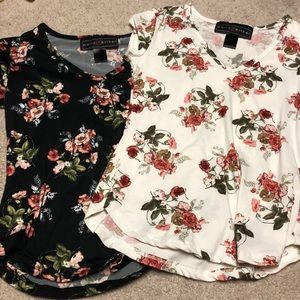 Softest T-shirt’s with flowers- both included
